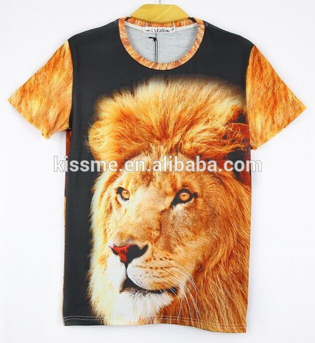 3d動物のライオンのtシャツ卸売フルカスタムtシャツ印刷3dt- シャツベンダー熱い販売-プラスサイズシャツ、ブラウス問屋・仕入れ・卸・卸売り