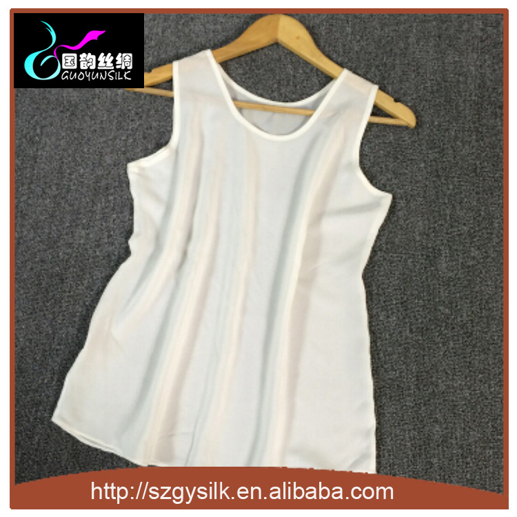 シンプルなデザイン白いシルクトップブラウス-プラスサイズシャツ、ブラウス問屋・仕入れ・卸・卸売り