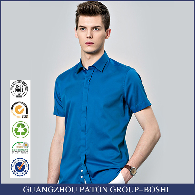 最新のカジュアルシャツデザインのためのoem半袖男性デザイナーシャツ-プラスサイズシャツ、ブラウス問屋・仕入れ・卸・卸売り