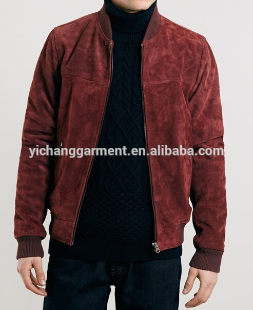 最新のデザイン赤ボンバーシープスキンメンズ中国からのスエードの革のジャケット-ジャケット問屋・仕入れ・卸・卸売り