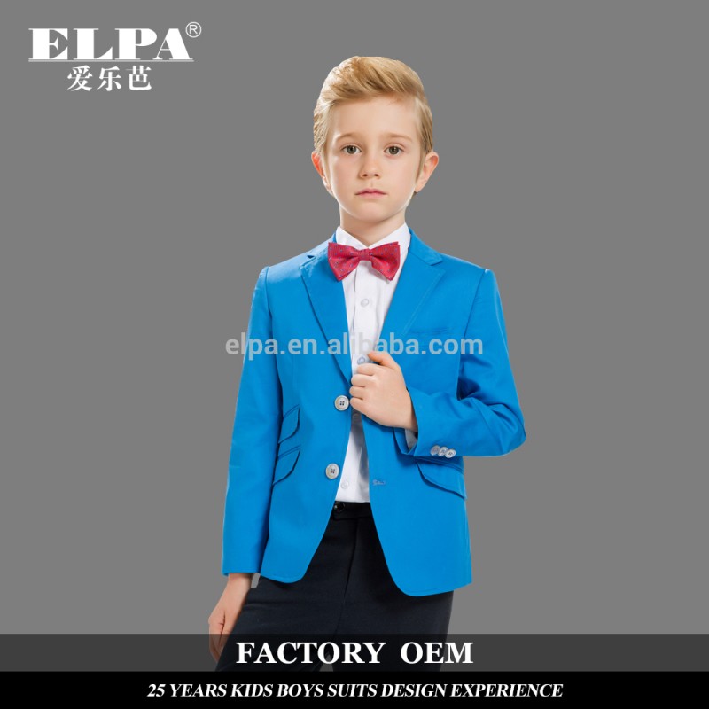 Elpa 2016新しいファッションノッチラペルシングルブレストダブル戻るベント綿男の子ブレザー-キッズ服　ジャケット問屋・仕入れ・卸・卸売り