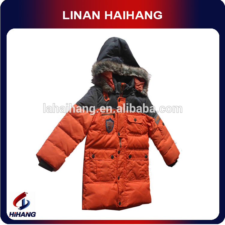 オレンジ色のナイロン綿の子の冬のジャケット-ジャケット問屋・仕入れ・卸・卸売り