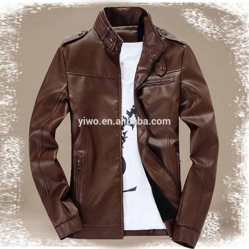メンズの新しいスタイル茶色の人工皮革のジャケット-ジャケット問屋・仕入れ・卸・卸売り