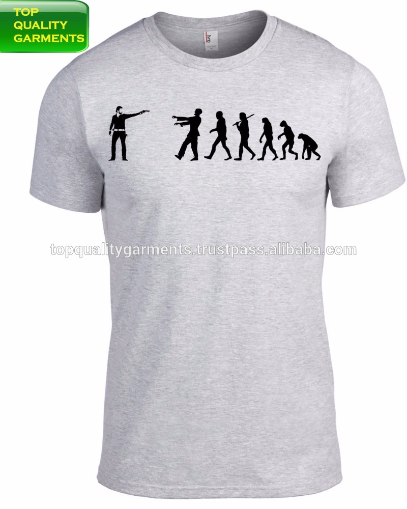 人間の進化デザインメンズguysファッションtシャツグレーtシャツ綿高品質フィットラウンドネックスクリーン印刷oemカスタマイズカジュアル-プラスサイズシャツ、ブラウス問屋・仕入れ・卸・卸売り