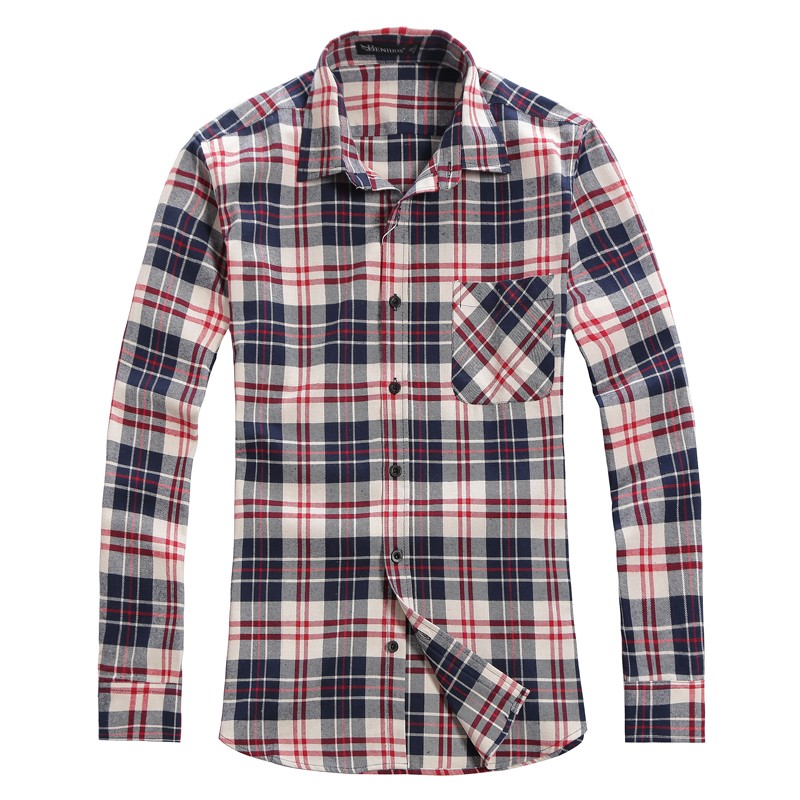 カスタム男性のチェックシャツで糸染めフランネル生地-プラスサイズシャツ、ブラウス問屋・仕入れ・卸・卸売り