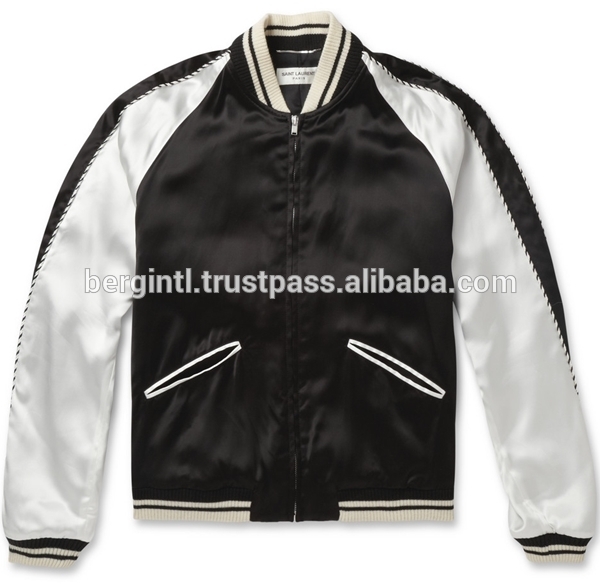 服メーカーカスタムサテンバーシティジャケット/メンズ卸売サテン野球バーシティジャケット/oemサテンバーシティジャケット-ジャケット問屋・仕入れ・卸・卸売り