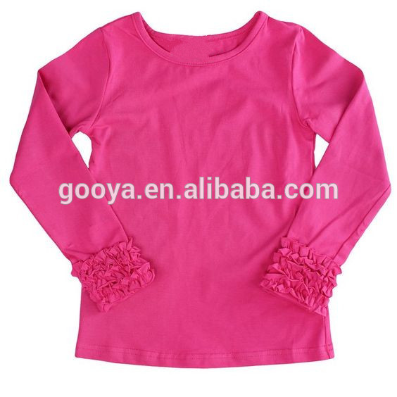 子供アイシングフリルシャツ赤ちゃんの女の子フリルトップス卸売幼児の女の子ブティックトップス-キッズ服　シャツ、トップス問屋・仕入れ・卸・卸売り