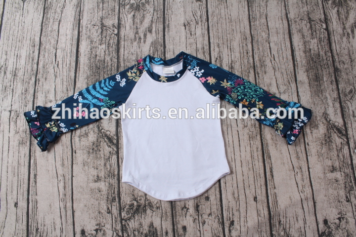 子供服ファンシートップ卸売アイシングフリルシャツベビー長袖フリルシャツフリルラグランシャツ-プラスサイズシャツ、ブラウス問屋・仕入れ・卸・卸売り