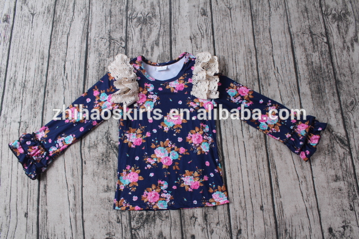 安い赤ちゃんの女の子の服花フリルコットンシャツ最新デザインの女の子トップシャツ-プラスサイズシャツ、ブラウス問屋・仕入れ・卸・卸売り