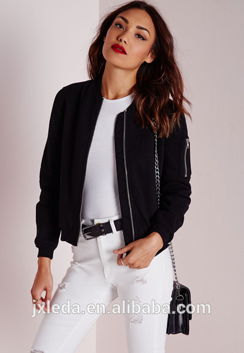 ベストセラー平野黒ボンバージャケット、最高の価格服女性-ジャケット問屋・仕入れ・卸・卸売り