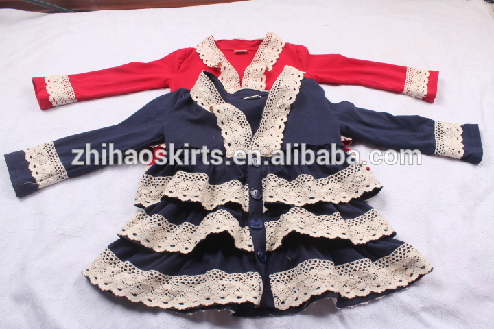 混合色ロングスリーブ冬フリルカーディガン卸売赤ちゃんの女の子服平野子供カーディガン-プラスサイズシャツ、ブラウス問屋・仕入れ・卸・卸売り
