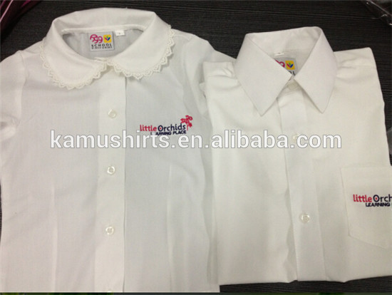 女の子の男の子のシャツ白学校学校の制服のシャツシャツ子供用-キッズ服　シャツ、トップス問屋・仕入れ・卸・卸売り