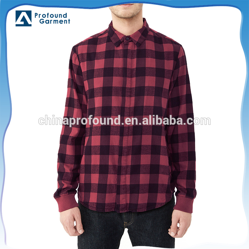 カスタム高品質' s最新の男性の格子縞のシャツ/redと黒のメンズカジュアルシャツ-プラスサイズシャツ、ブラウス問屋・仕入れ・卸・卸売り
