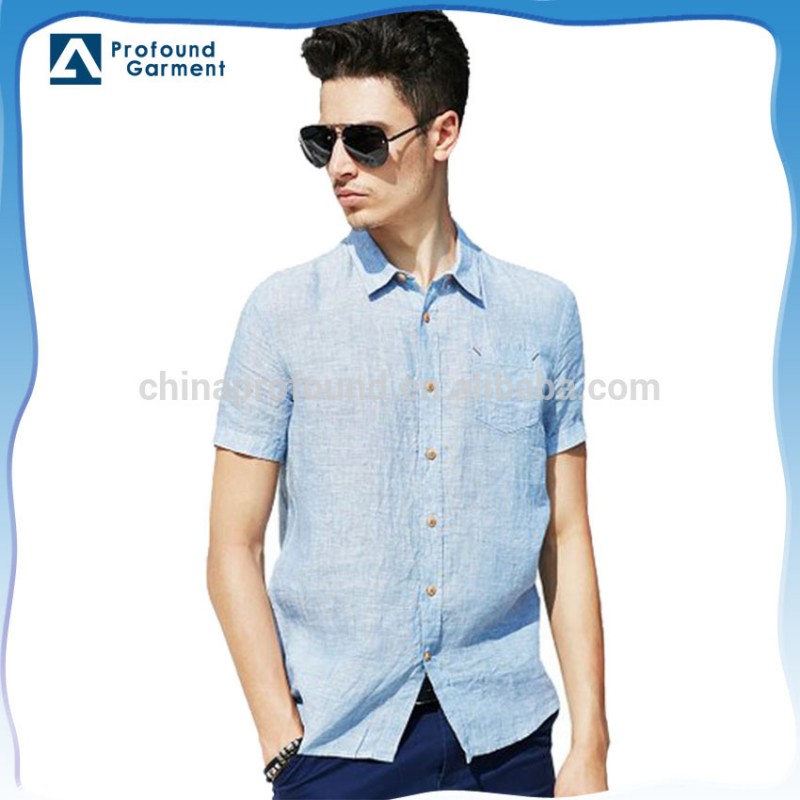 メンズカジュアルシャツ半袖シャツ麻綿男性シャツメーカー-プラスサイズシャツ、ブラウス問屋・仕入れ・卸・卸売り