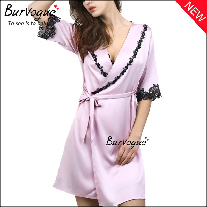 Burvogue laides着物シルクサテンガウンナイトローブパジャマ卸売-パジャマ、寝間着問屋・仕入れ・卸・卸売り