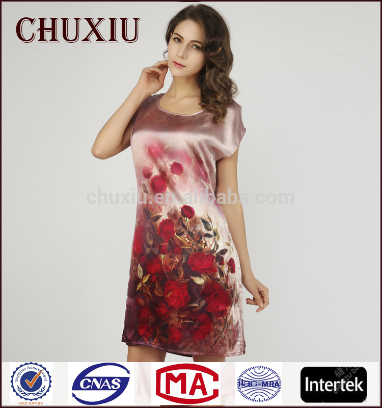 Chuxiu シルク デジタル印刷花柄卸売パジャマ絹の女性の パジャマ-パジャマ、寝間着問屋・仕入れ・卸・卸売り