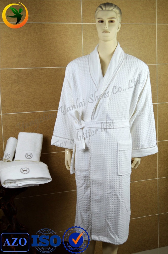 綿100%ワッフルバスローブ5スターホテル品質コットン-ポリエステル用豪華な柔らかさと耐久性-バスローブ問屋・仕入れ・卸・卸売り