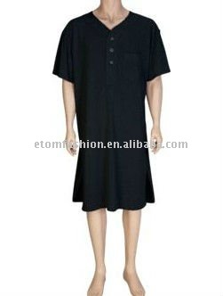 メンズ黒ジャージnighties綿メンズfd11629nightshirts-パジャマ、寝間着問屋・仕入れ・卸・卸売り
