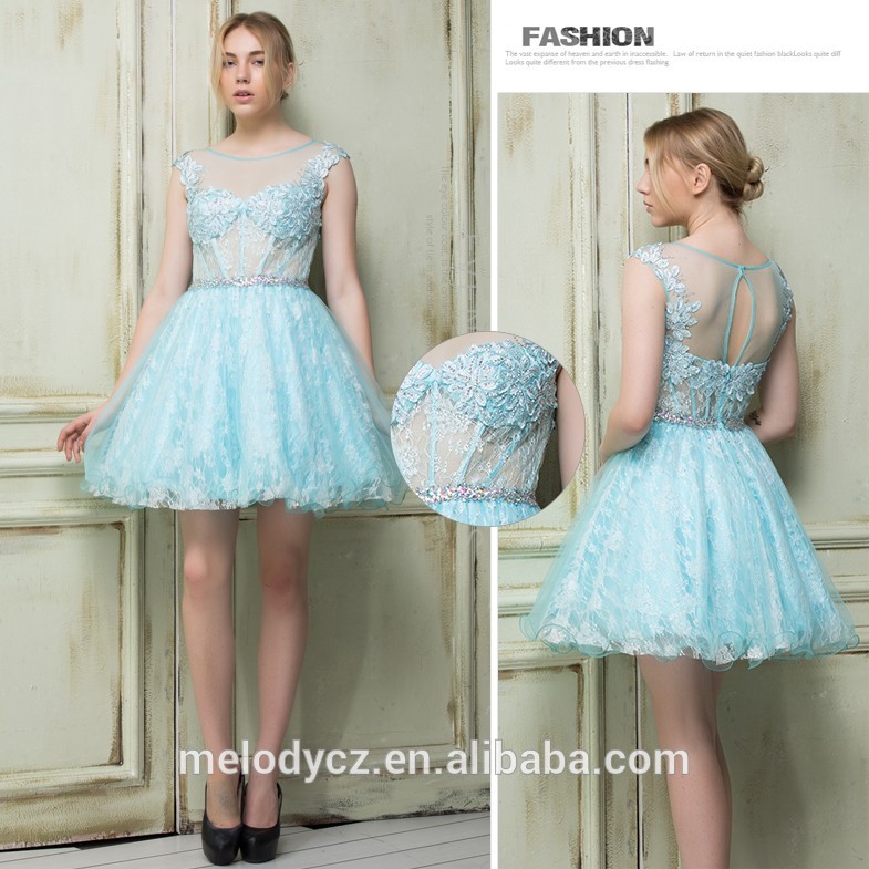 ホット販売ミント色立体アップリケバブルスカート美少女ドレス-プラスサイズドレス、スカート問屋・仕入れ・卸・卸売り