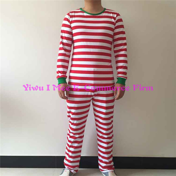 ブティックマッチング家族のクリスマスパジャマ大人プラスのサイズの赤いストライプコットンim-csl167クリスマス衣装-パジャマ問屋・仕入れ・卸・卸売り