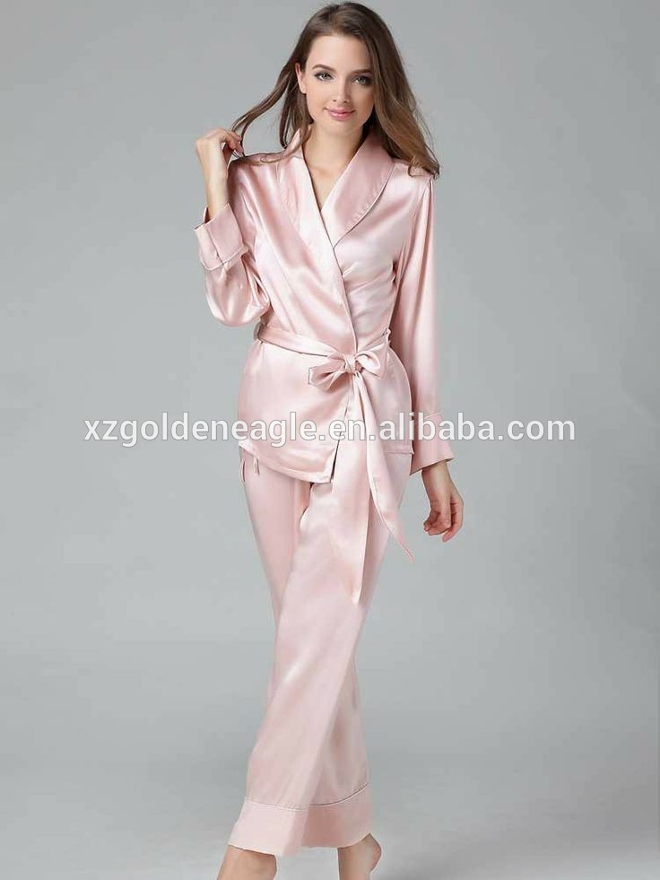 古典的な天然シルクサテンロングパジャマシルクシフォンパジャマの女性のための-パジャマ、寝間着問屋・仕入れ・卸・卸売り