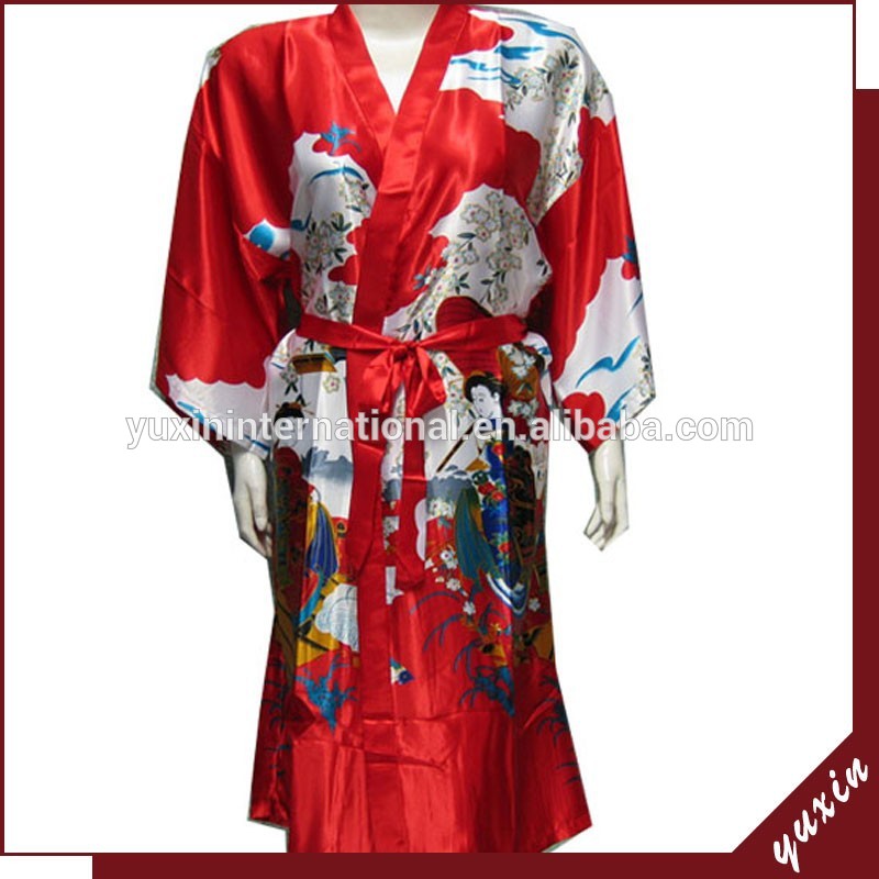 カスタムメイドサテンローブバスローブ日本風俗0609018女の子の着物-パジャマ、寝間着問屋・仕入れ・卸・卸売り