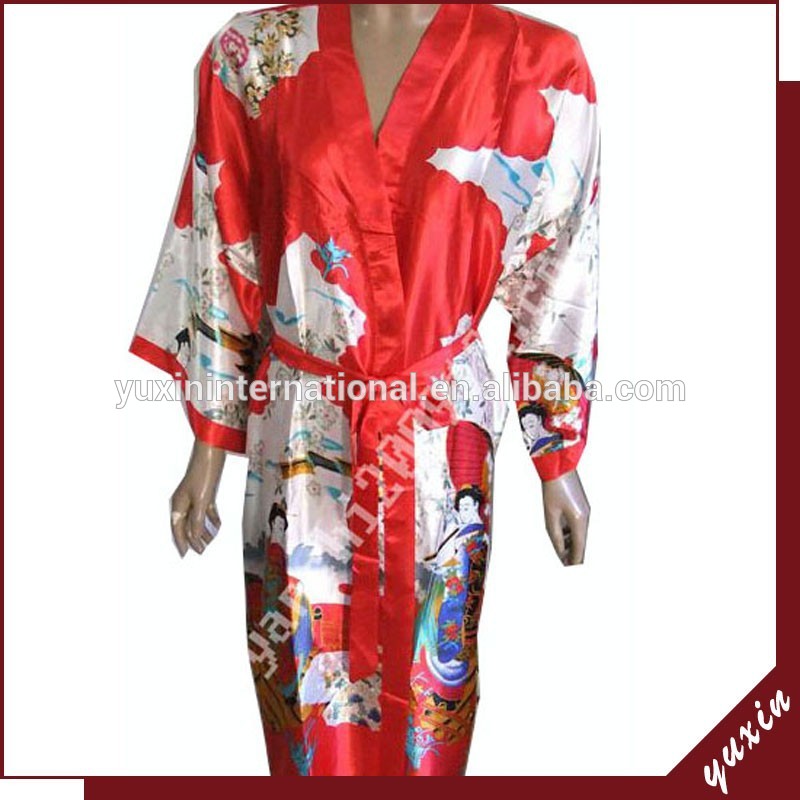 カスタムサテンのローブのバスローブの日本になった着物0609022ホットセックス女の子写真-パジャマ、寝間着問屋・仕入れ・卸・卸売り