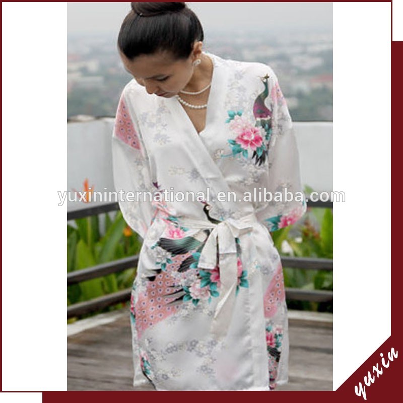 カスタム絹の着物ローブのバスローブ0609033日本になった着物ローブ-パジャマ、寝間着問屋・仕入れ・卸・卸売り