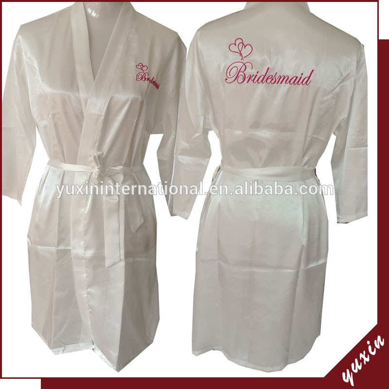 白女性のローブ着物ローブガウンバスローブpl001シルクサテンローブ-バスローブ問屋・仕入れ・卸・卸売り
