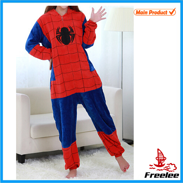 スパイダーマン2015カップルonesieonesie大人用フリース-パジャマ問屋・仕入れ・卸・卸売り