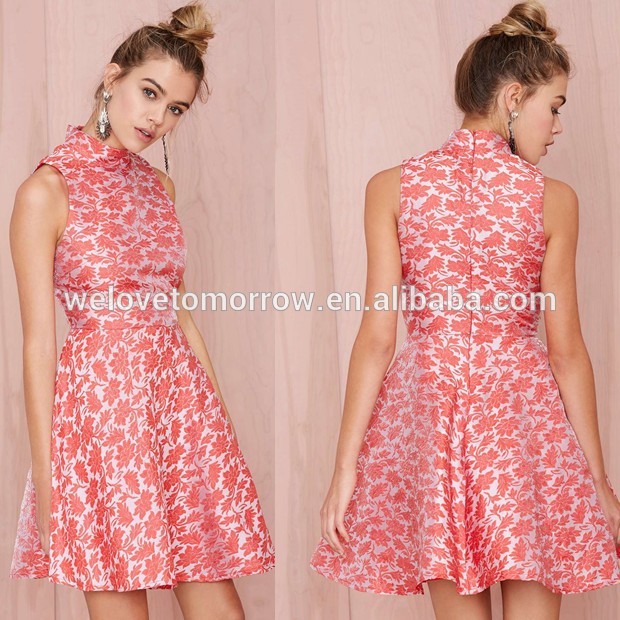 最新の人気のスリムフィットフレア2015甘いプリント女の子の夏のパーティードレス服( tw0573d)-プロムドレス問屋・仕入れ・卸・卸売り