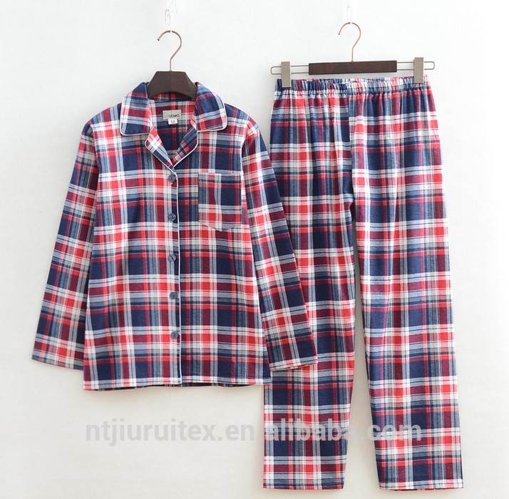 フランネルチェックパジャマセット用男性、ナイトウェア用男性-パジャマ問屋・仕入れ・卸・卸売り