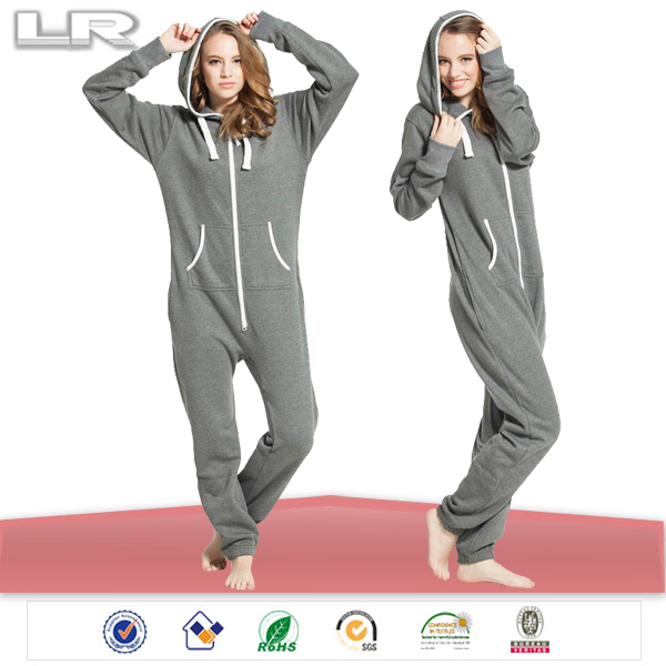 大人onesie灰色の長い袖の女性ジャンプスーツ-パジャマ問屋・仕入れ・卸・卸売り