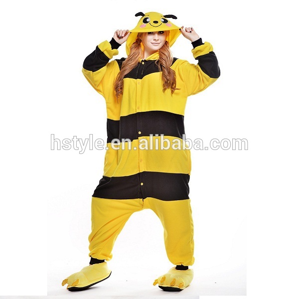 黄色のハチ大人可愛いカップルジャンプスーツ男女兼用パジャマカップルonesiehfc089コスプレドレス-パジャマ問屋・仕入れ・卸・卸売り