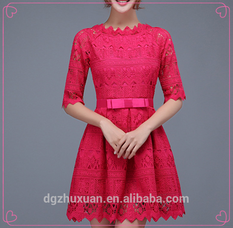 ファッション レディース ローズ レッド レース ショート ミニ パーティー ドレス bridemaid ドレス-プロムドレス問屋・仕入れ・卸・卸売り