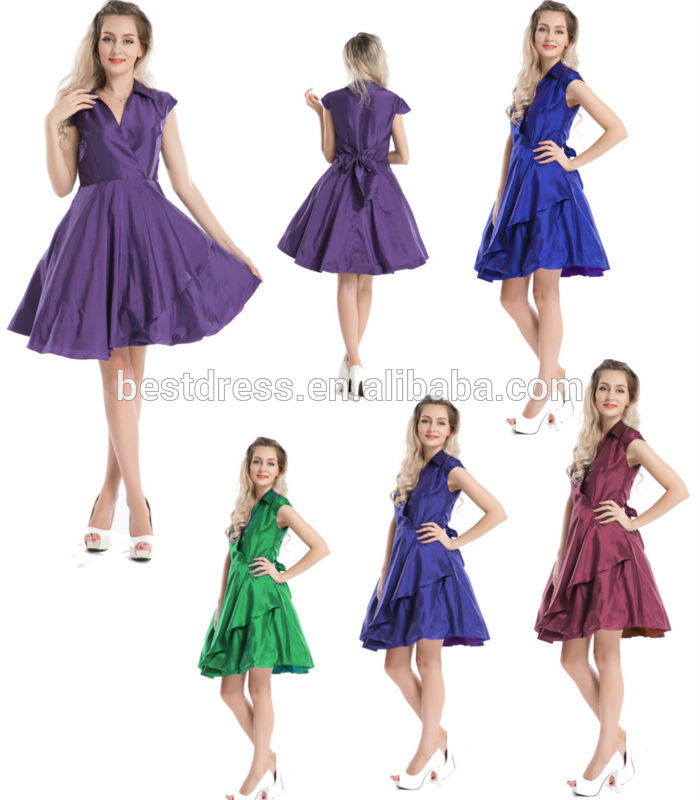 新しい2014年bestdress50年代のヴィンテージロカビリー青紫緑をピンスイングs-6xlパーティーウエディングドレス-プラスサイズドレス、スカート問屋・仕入れ・卸・卸売り