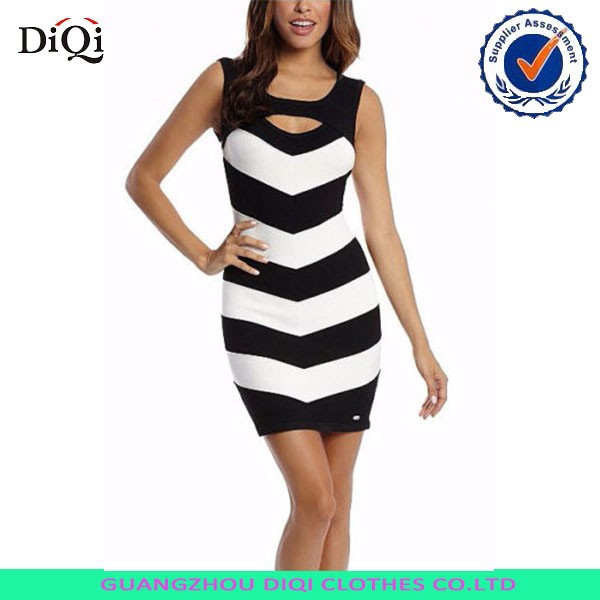 高品質の黒と白のドレス、 bodyconセクシーなカクテルドレス、 女性のためのドレス-プラスサイズドレス、スカート問屋・仕入れ・卸・卸売り