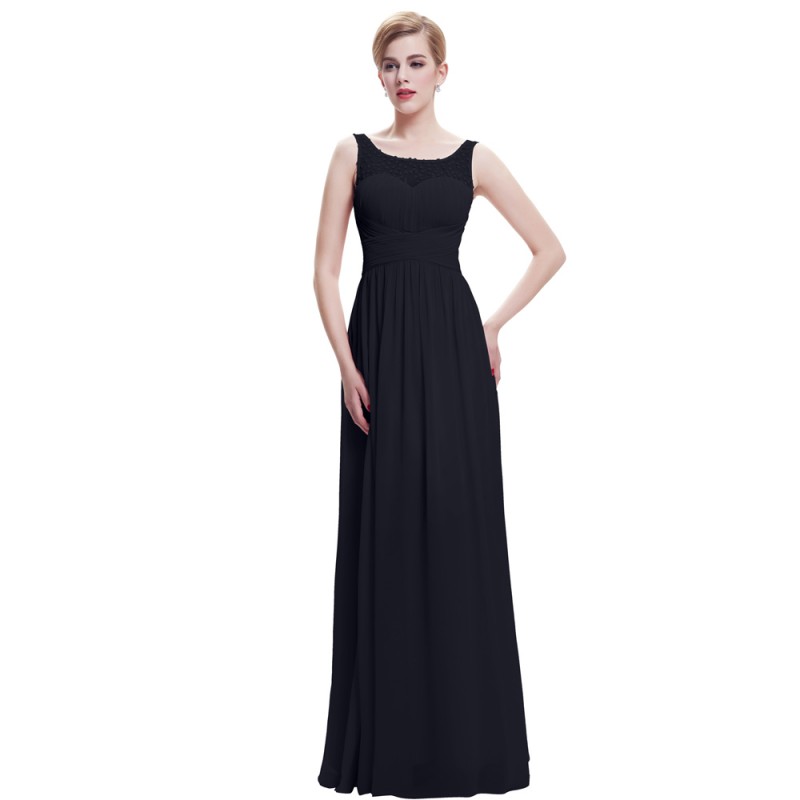 Starzz 2016ノースリーブv-バック黒ロングシフォンウエディングドレスST000061-1-問屋・仕入れ・卸・卸売り