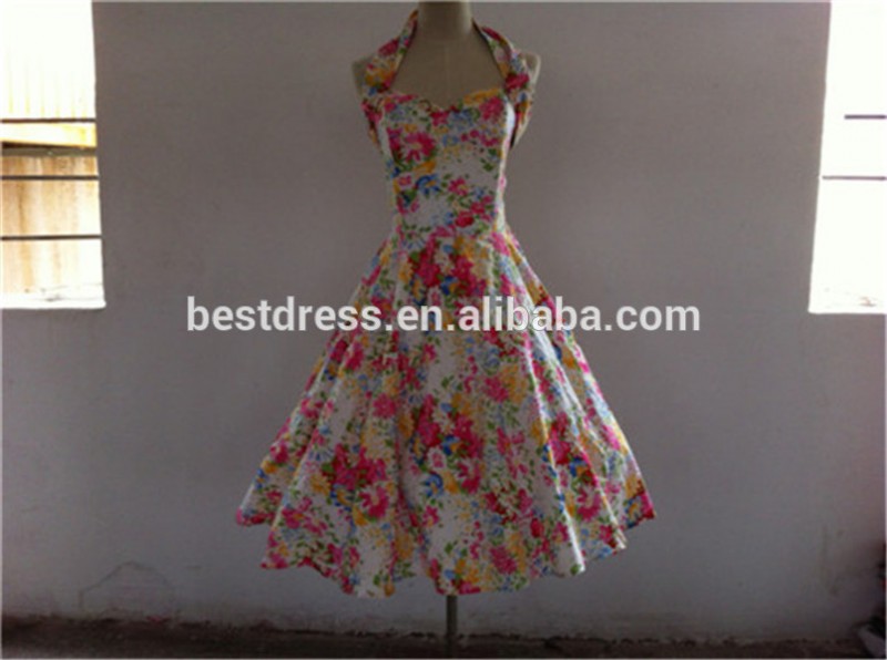 女性有名人の- 風のドレス1940年代50年代のビンテージ花の花柄のドレスロカビリーオードリーヘップバーンイング服50年代のスタイル-プラスサイズドレス、スカート問屋・仕入れ・卸・卸売り