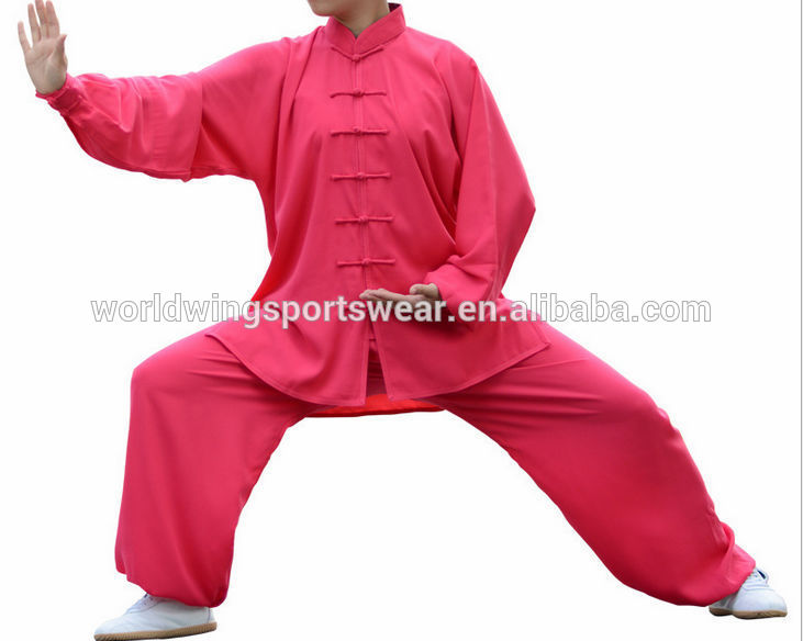 女性平野ローズレッドシフォン滑らかなソフトタッチカンフー制服-武道、格闘技用ウェア問屋・仕入れ・卸・卸売り