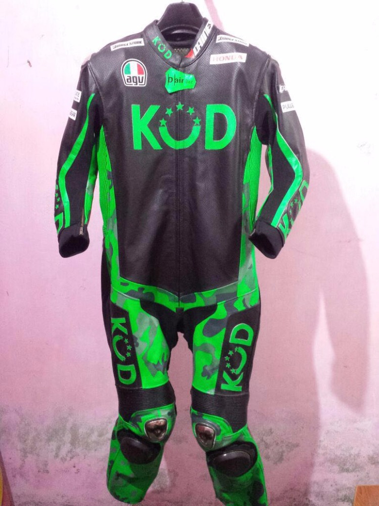 緑と黒の色最高の革レース着用/カスタムメイド最高品質レース着用/顕著最高の革レース着用-バイクウェア問屋・仕入れ・卸・卸売り