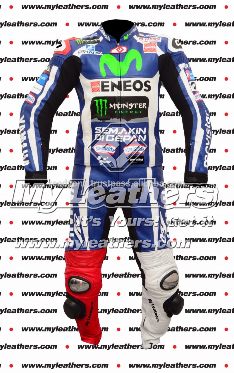ホルヘ·ヤマハモビスターmotogp 2016オートバイレース革スーツ-バイクウェア問屋・仕入れ・卸・卸売り