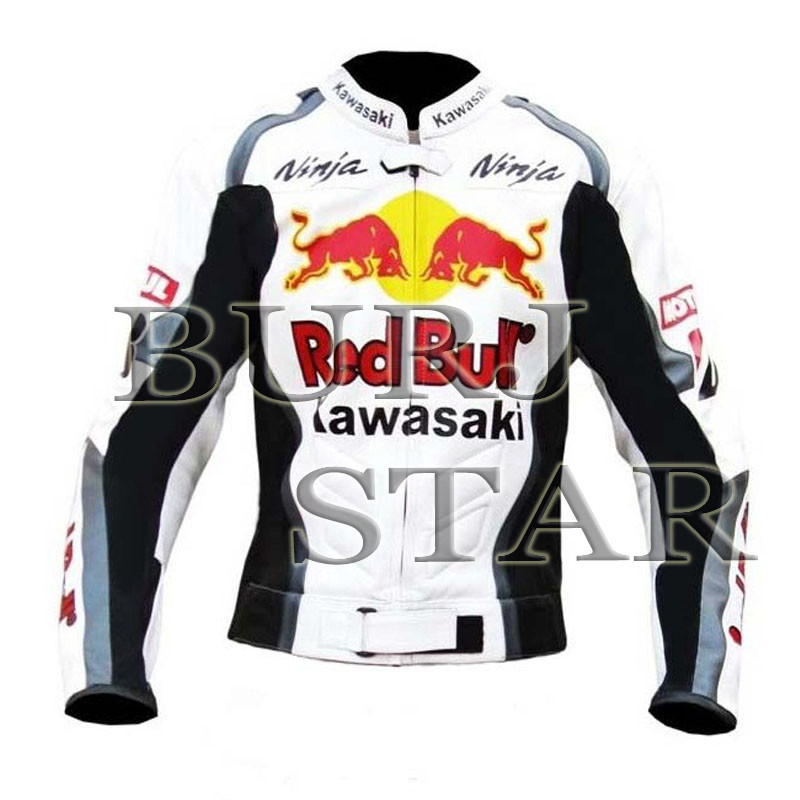 Kawasaki redbullバイクレーシングジャケット革ジャケットの高品質、100%牛革レザー-バイクウェア問屋・仕入れ・卸・卸売り