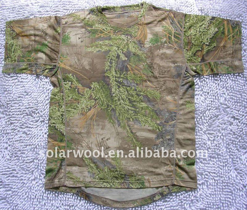 男性のウールプリント半袖tシャツのための狩猟-サイクリングウェア問屋・仕入れ・卸・卸売り