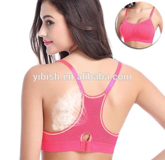 フィットネススポーツブラジャー速乾性ポリアミド/ナイロン生地パッド入り女性ヨガブラジャー着用トップス# WX0014-フィットネス、ヨガウェア問屋・仕入れ・卸・卸売り