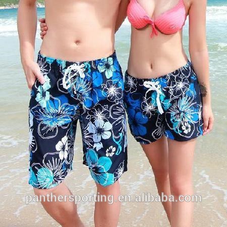 カラフルなファッションのカップルのサーフビーチショーツボード卸売メンズビーチパンツ-水着類問屋・仕入れ・卸・卸売り