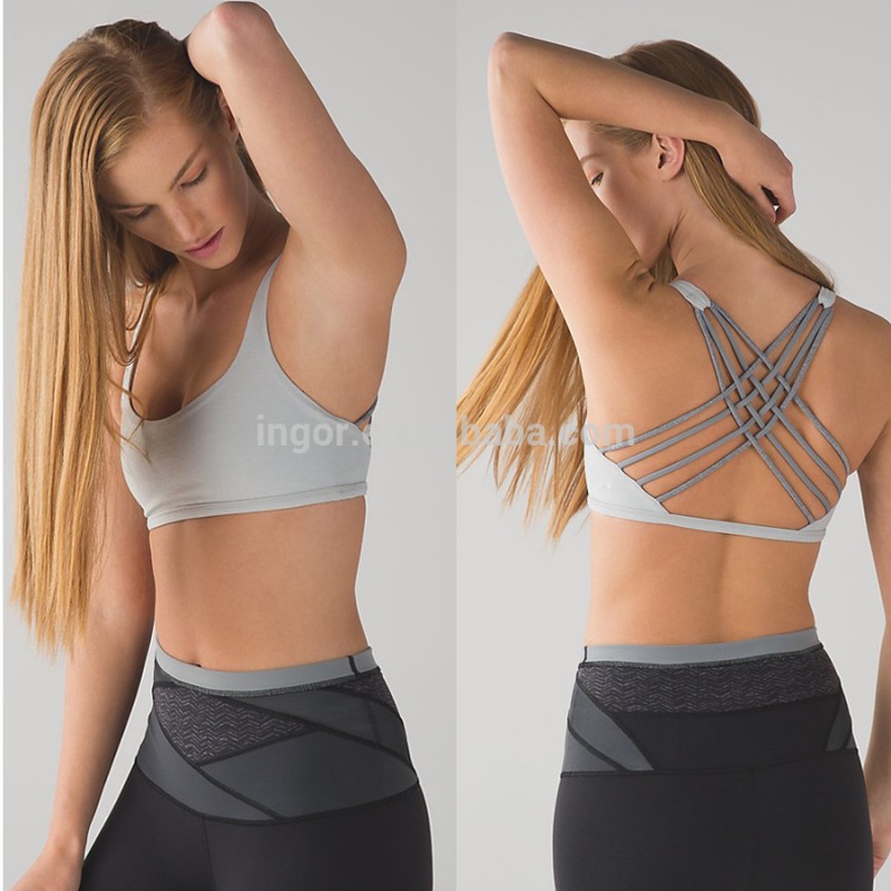 2016最新デザインカスタム卸売セクシーなスポーツレーサーバックブラ用女性ヨガ-フィットネス、ヨガウェア問屋・仕入れ・卸・卸売り