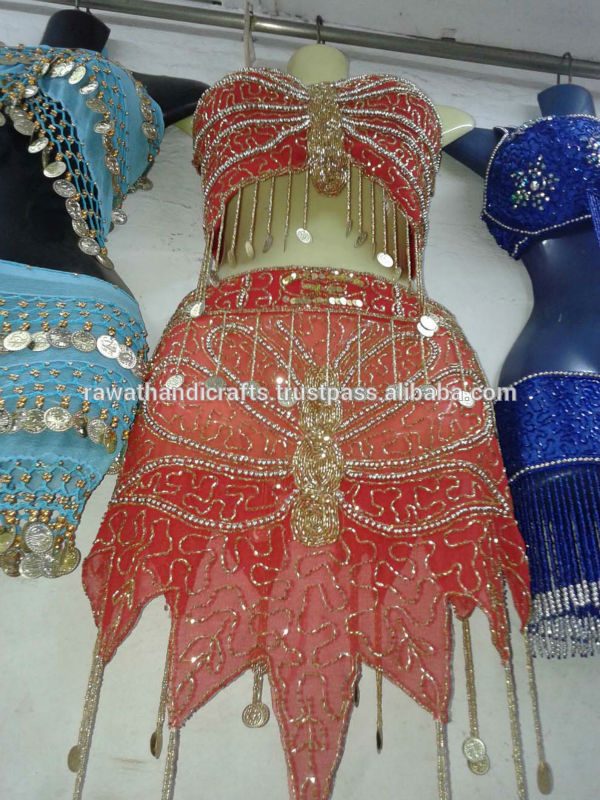 インドのハンドメイドビーズワークドレスベリーダンスエジプトのドレスプロのベリーダンスの衣装ドレス-作業着問屋・仕入れ・卸・卸売り