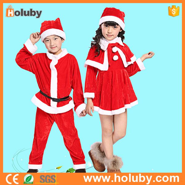 中国子供サンタクローススーツやドレス男の子と女の子ロングスリーブクリスマス衣装のためクリスマスショー男の子女の子(異なるサイズ)-その他コスチューム問屋・仕入れ・卸・卸売り