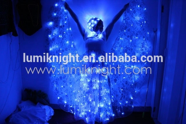 Ledの光- 衣装まで/光のドレスを導いた/発光pasド青いドレス、 蝶のドレス-作業着問屋・仕入れ・卸・卸売り